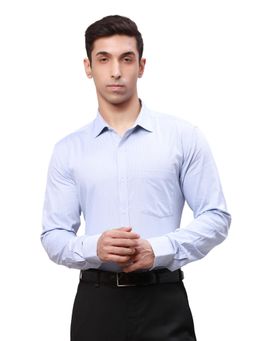 Park Avenue - Slim Fit Textured Blue Shirt