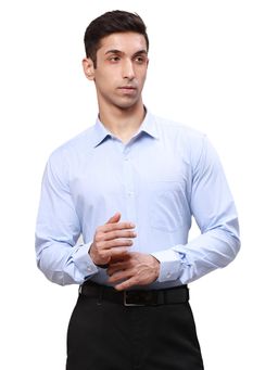 Park Avenue - Slim Fit Textured Light Blue Shirt