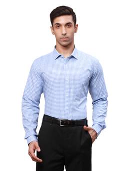 Park Avenue - Slim Fit Checkered Blue Shirt