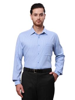 Raymond - Slim Fit Textured Blue Shirt