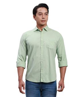 Parx - Slim Fit Solid Green Shirt