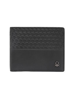 United Colors of Benetton - Men Leather Global Coin Wallet Black