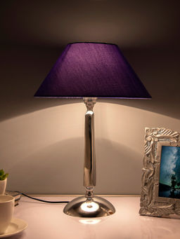 Homesake - Cubist Chrome Lamp With Blue Shade