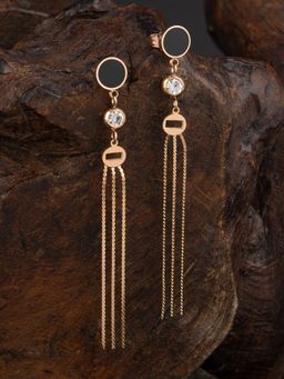 E2O - Classic Black Gold Plated Dangler Earring