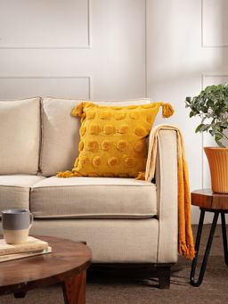 Twig & Twine - Vivid Cotton Polka Yellow Cushion Cover