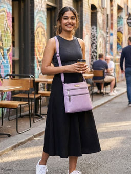 VISMIINTREND - Women Premium Vegan Leather Stylish Lavender Sling Bag (M)