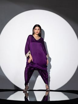 Swtantra - Amythsyt with Diamonds Top & Dhoti Pants with Black Inner (Set of 3)