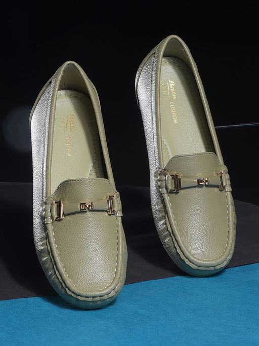 Buy Bata Comfit Women Olive Slip-On Loafers Online