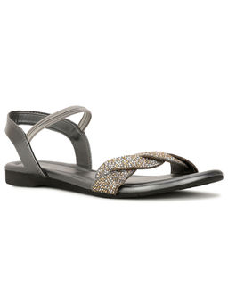 Bata - Women Grey Back Strap Sandals