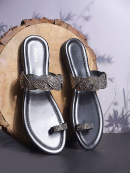 Bata - Women Grey Slip-On Flats