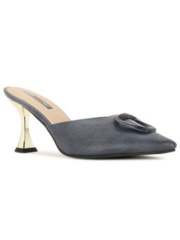 Bata - Women Navy Blue Open Back Mule Heels