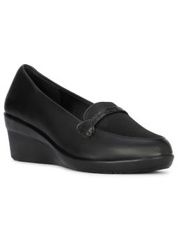 Bata - Women Black Slip-On Wedges