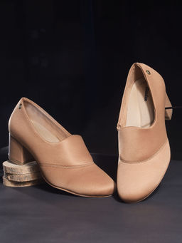 Bata - Women Tan Slip-On Heeled Pumps