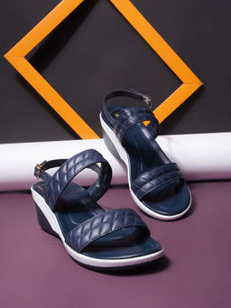 Bata - Women Navy Blue Slip-On Sandals