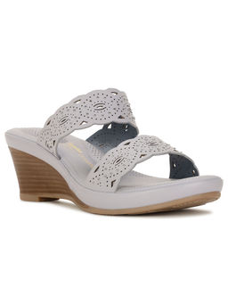 Bata Comfit - Women Grey Open Back Heel Wedges