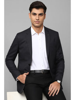 Louis Philippe - Men Black Slim Fit Check Formal Blazer