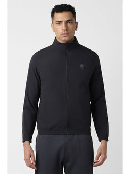 Van Heusen - Men Black Solid Casual Jacket