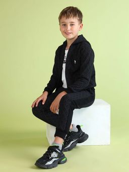 U.S. POLO ASSN. - Boys Black Hooded Hoodie