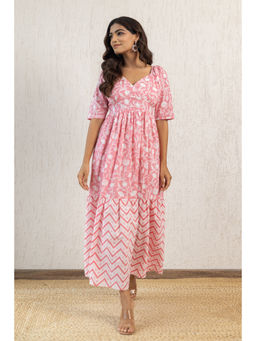 Polago Clothing - Pink Cotton Maxi Dress