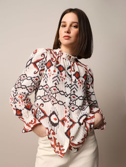 ONLY - Frill Trimmed Printed Shirt