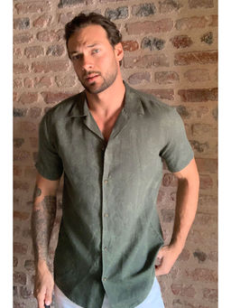 Trendyol - Man Olive Casual Shirt