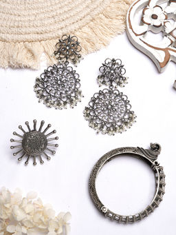 Teejh - by Joker and Witch Poorva Silver Oxidised Jewelry Gift Set