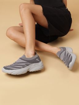 Marc Loire - Women Dark Grey Slip On Woven Design Casual Sneakers