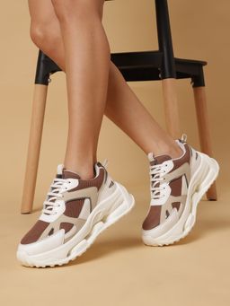 Marc Loire - Women Tan Lace-Ups Solid Casual Sneakers