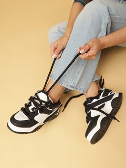 Marc Loire - Women Black Lace-Ups Solid Casual Sneakers