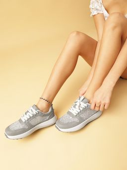 Marc Loire - Women Grey Lace-Ups Solid Casual Sneakers