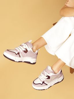 Marc Loire - Women Lavender Lace-Ups Solid Casual Sneakers