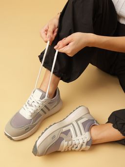 Marc Loire - Women Grey Lace-Ups Solid Casual Sneakers