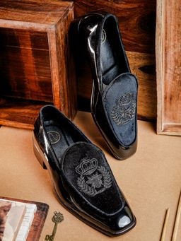 NR by Nidhi Rathi - Black Suede Loafers for Men