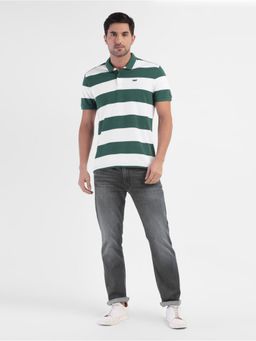 Levi's - Mens Striped Polo Collar T-shirt