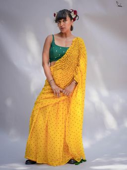 Suta - Yellow Mul Cotton Saree
