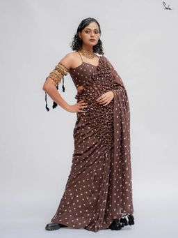 Suta - Brown Mul Cotton Saree