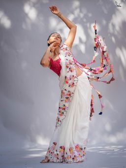 Suta - White Mul Cotton Saree