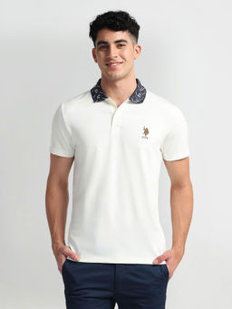 U.S. POLO ASSN. - Printed Collar Muscle Fit Polo T-Shirt