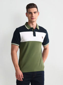 U.S. POLO ASSN. - Colour Block Yarn Dyed Polo T-Shirt