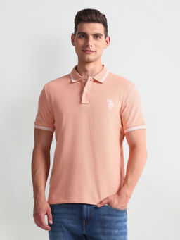 U.S. POLO ASSN. - Patterned Collar Muscle Fit Polo T-Shirt