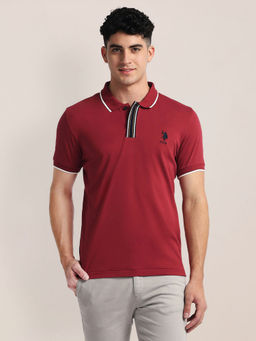 U.S. POLO ASSN. - Striped Placket Slim Fit Polo T-Shirt