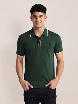 U.S. POLO ASSN. - Striped Placket Slim Fit Polo T-Shirt