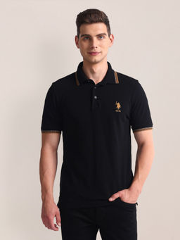 U.S. POLO ASSN. - Patterned Collar Slim Fit Polo T-Shirt