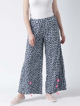 Dodo & Moa - Multi-Colour Geometric Printed Flared Women Trousers