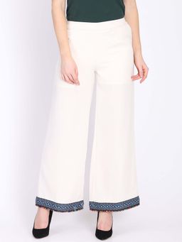 Dodo & Moa - White Flared Women Trousers