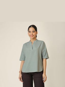 Saltpetre - Green Solid Kimono Top