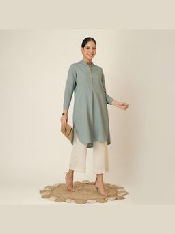 Saltpetre - Green Solid Pleated Tunic