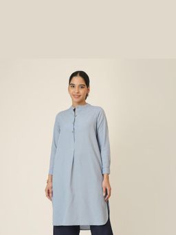 Saltpetre - Blue Solid Pleated Tunic