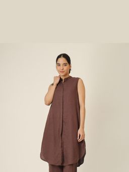 Saltpetre - Brown Dahlia Sleeveless Long Tunic