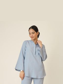 Saltpetre - Blue Sylvia Flared Sleeves Tunic